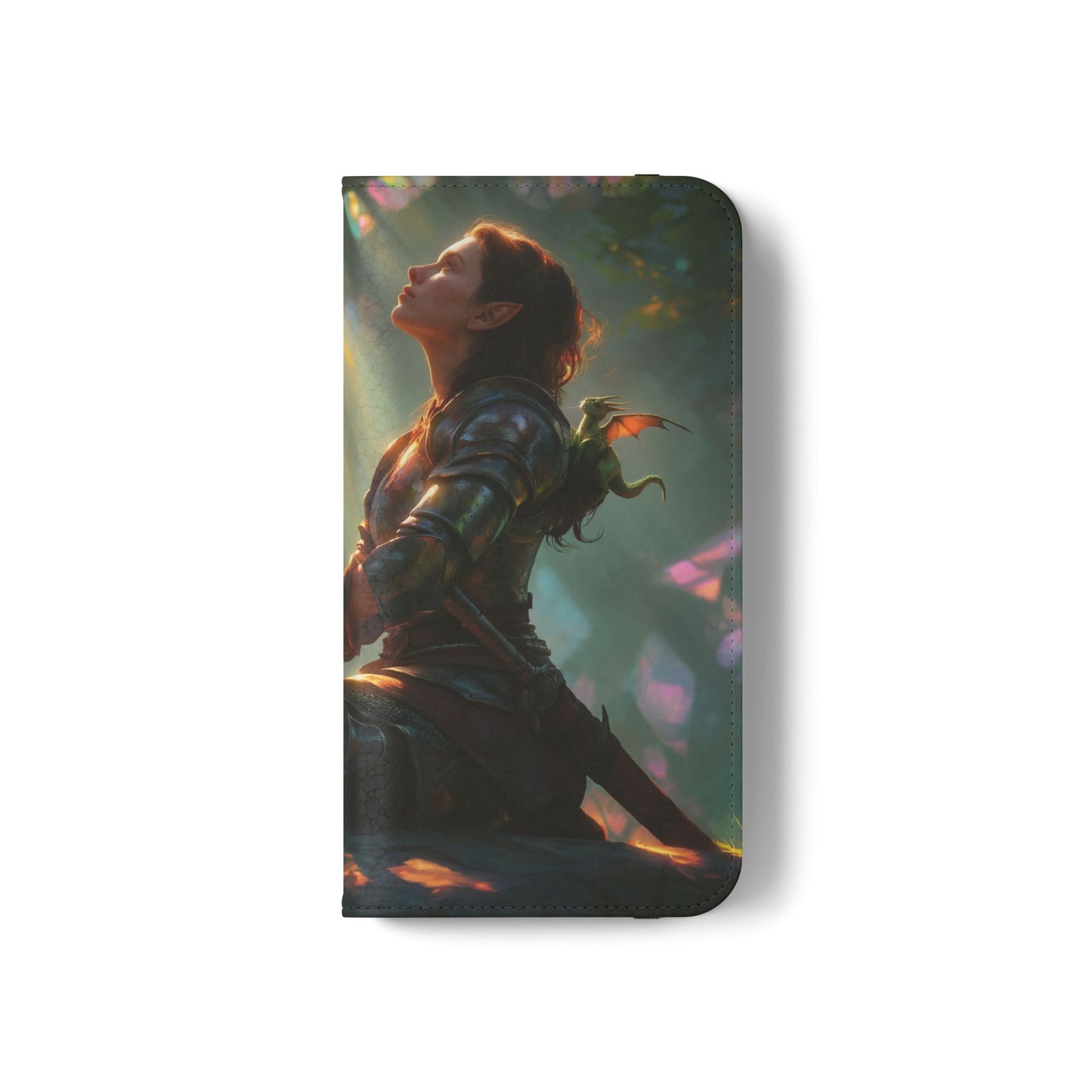 Crystal Grove Sentinel Flip Cases – Iridescent Forest Dawn Guardian