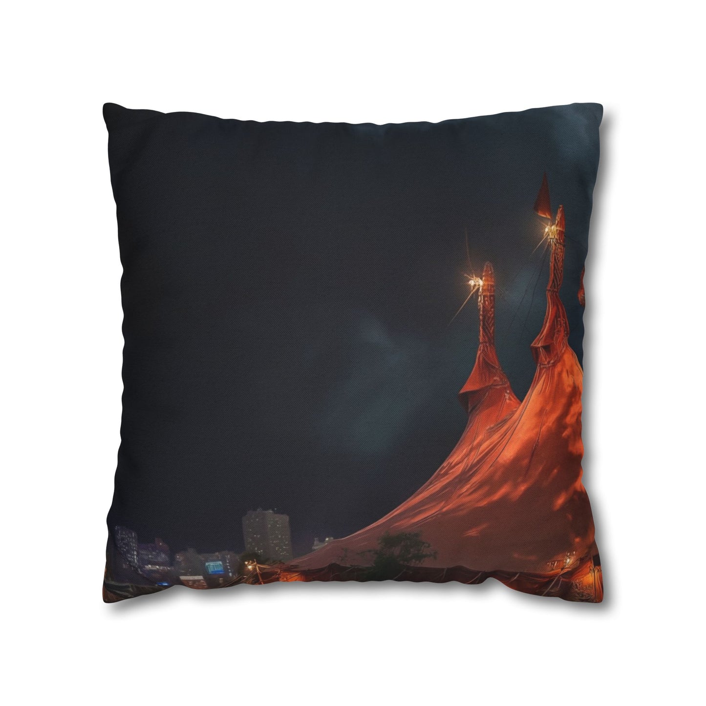 Crimson Carnival Tent Pillowcase – Whispers of the Midnight Ringmaster