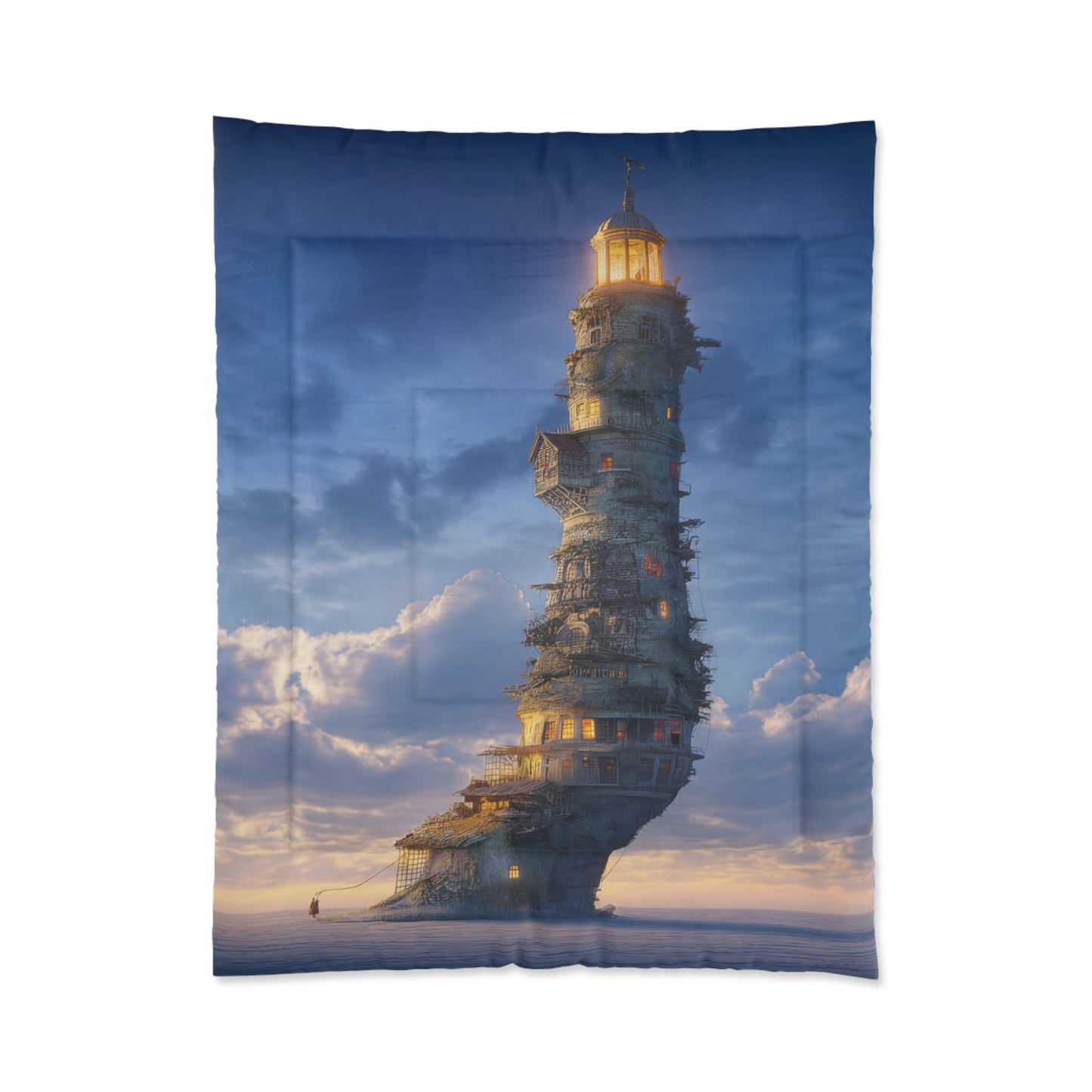 Skyborne Lighthouse Comforter – Twilight Beacon Dreamscape