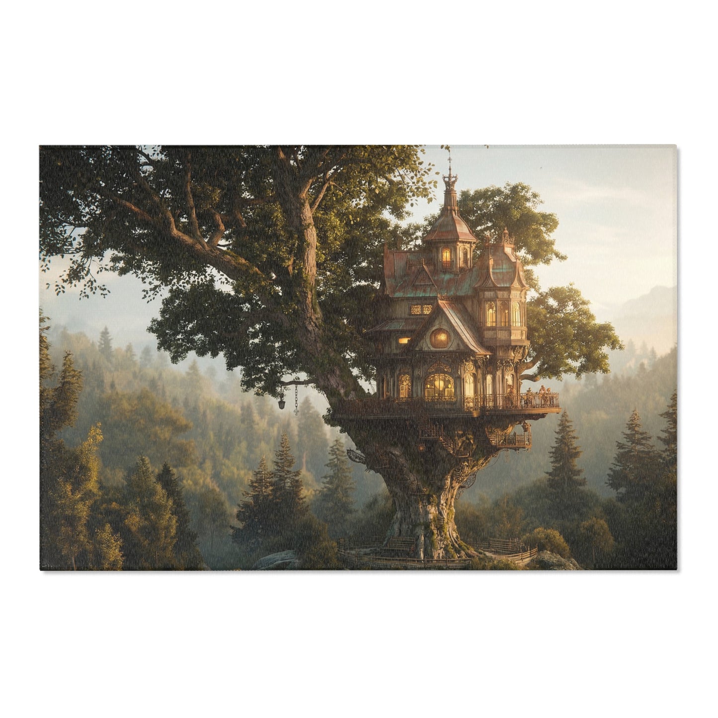 Treehouse Sanctuary Area Rug – Golden Twilight Haven