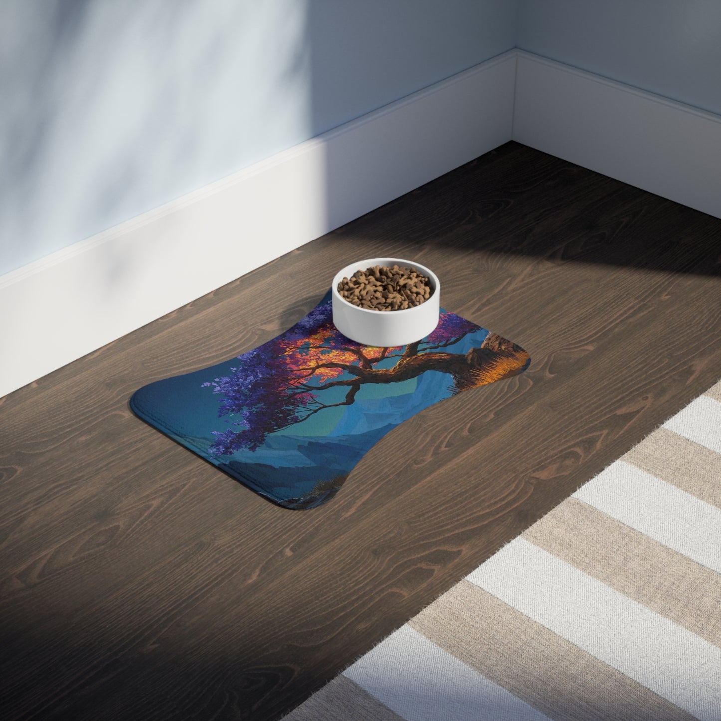 Celestial Tree Pet Feeding Mats – Twilight Bloom Dreamscape