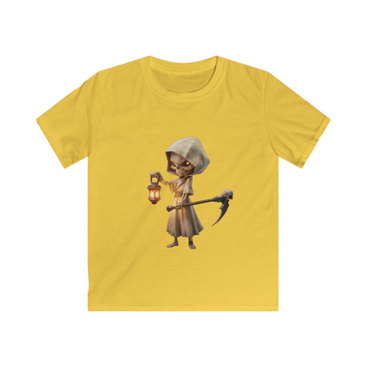 Lantern-Bearing Sentinel Kids Softstyle Tee – Hooded Reaper Guardian