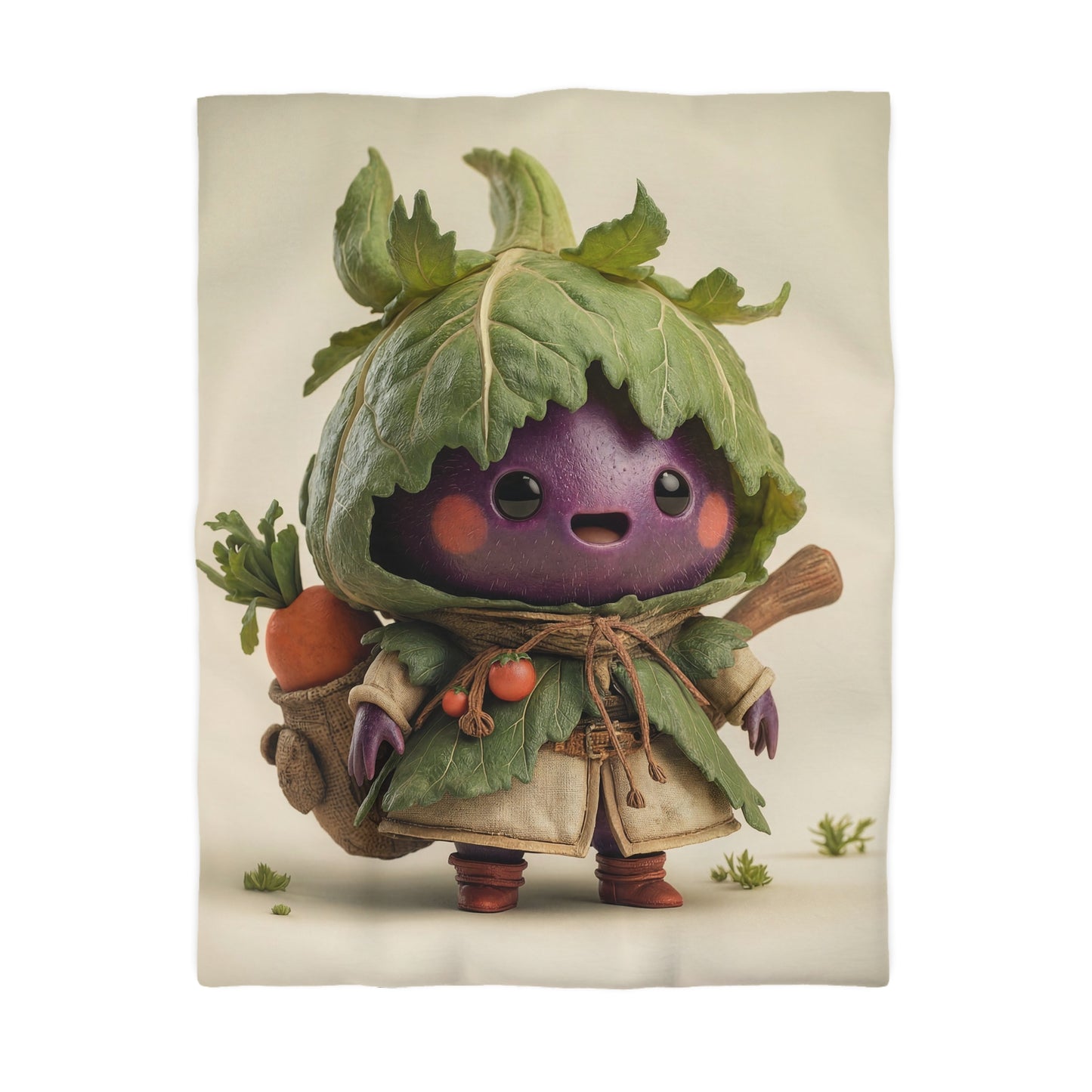 Cabbage Knight Microfiber Duvet Cover – Verdant Harvest Guardian