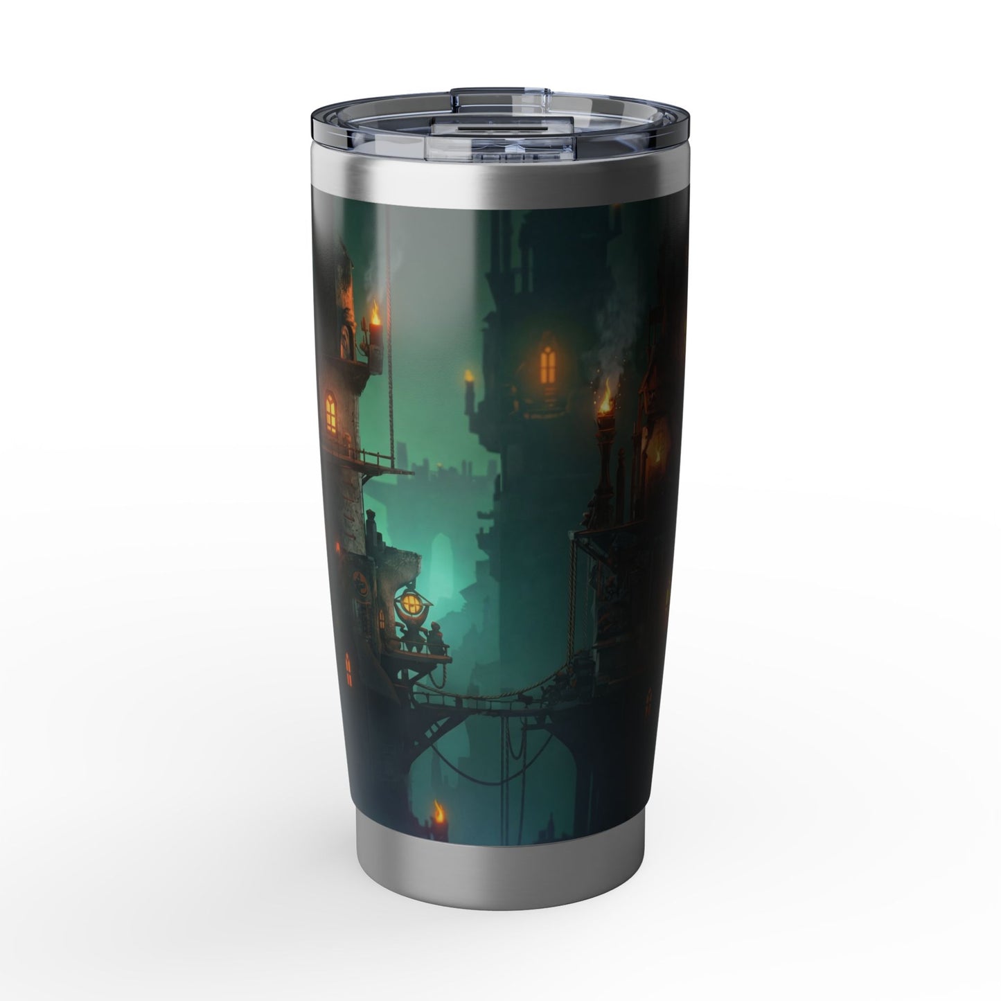 Floating City of Gilded Lanterns Vagabond 20oz Tumbler – Twilight Skybridge Dreamscape