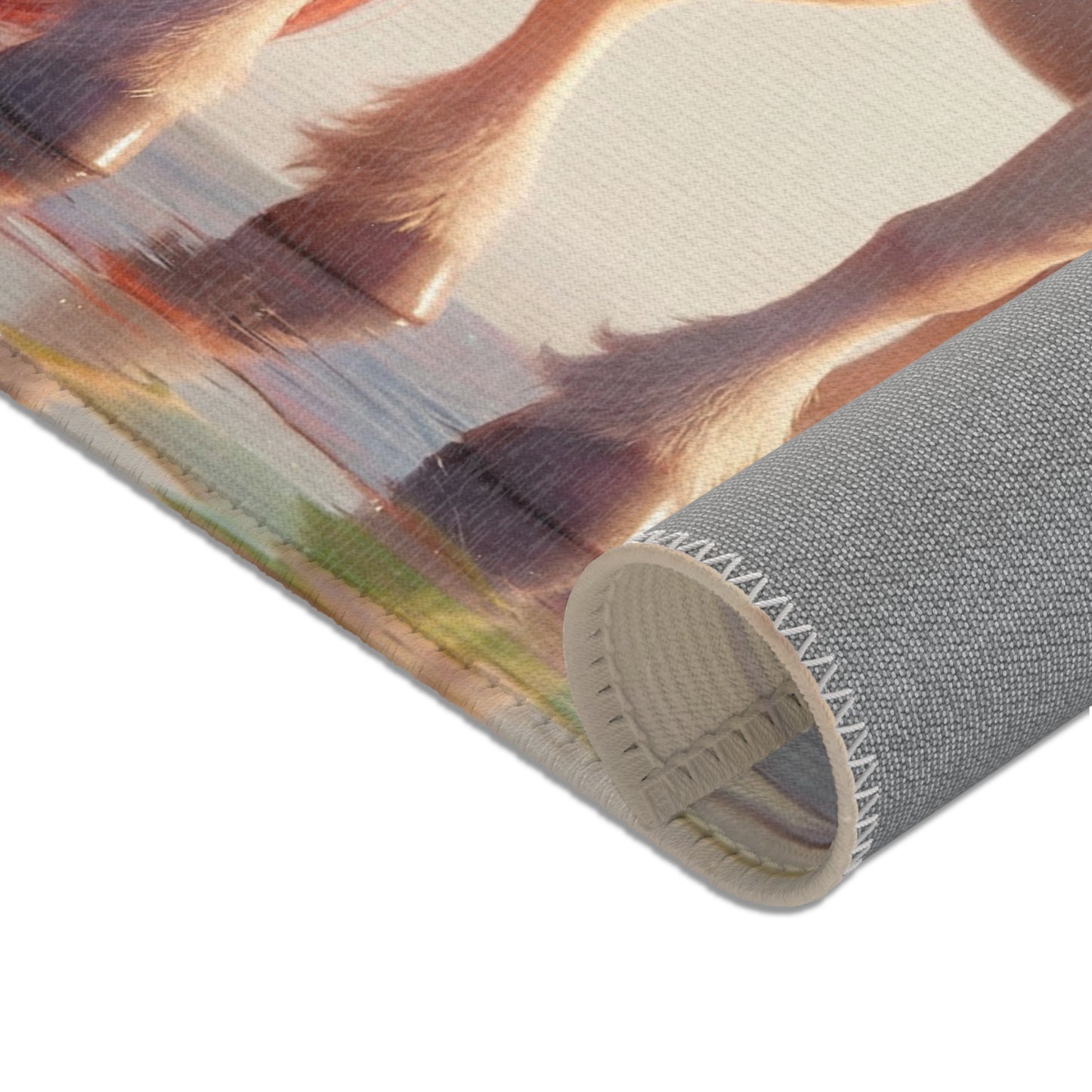 Rainbow Mane Unicorn Area Rug – Sunset Dreamer’s Gentle Stroll