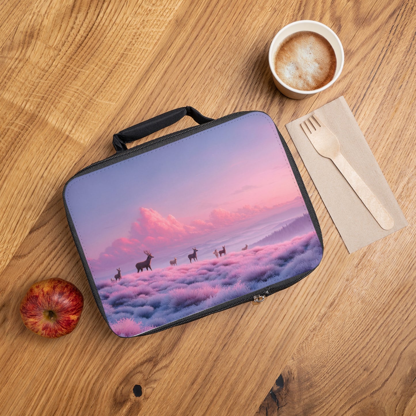 Twilight Herd Lunch Bag – Pink Lavender Meadow Serenity