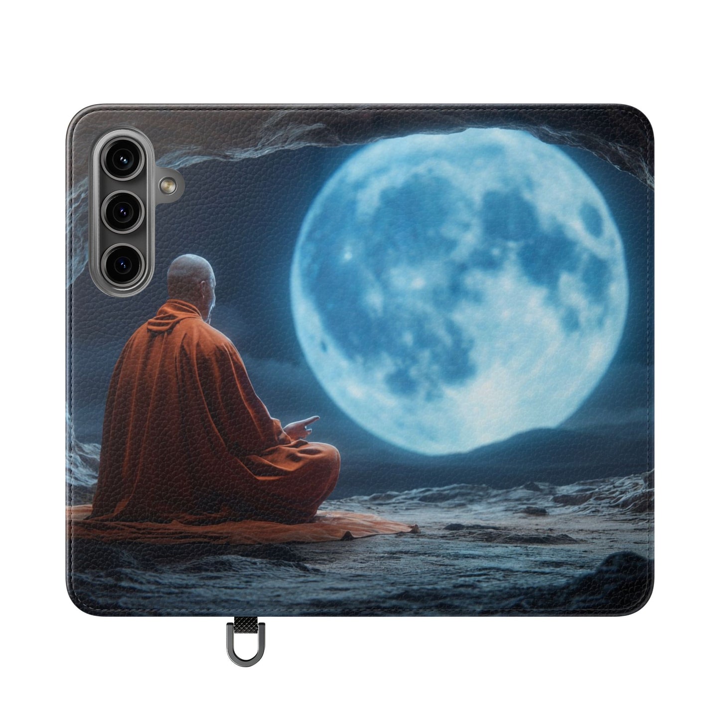 Lunar Meditation Flip Cases – Serene Monk Under Moonlight