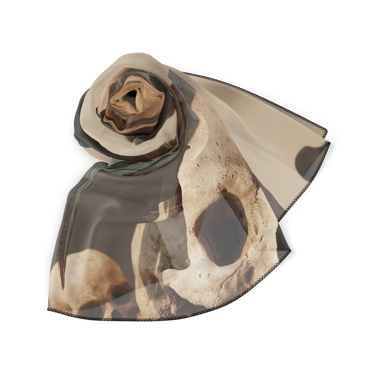 Winged Siamese Cat Poly Scarf – Sunlit Bone Sentinel