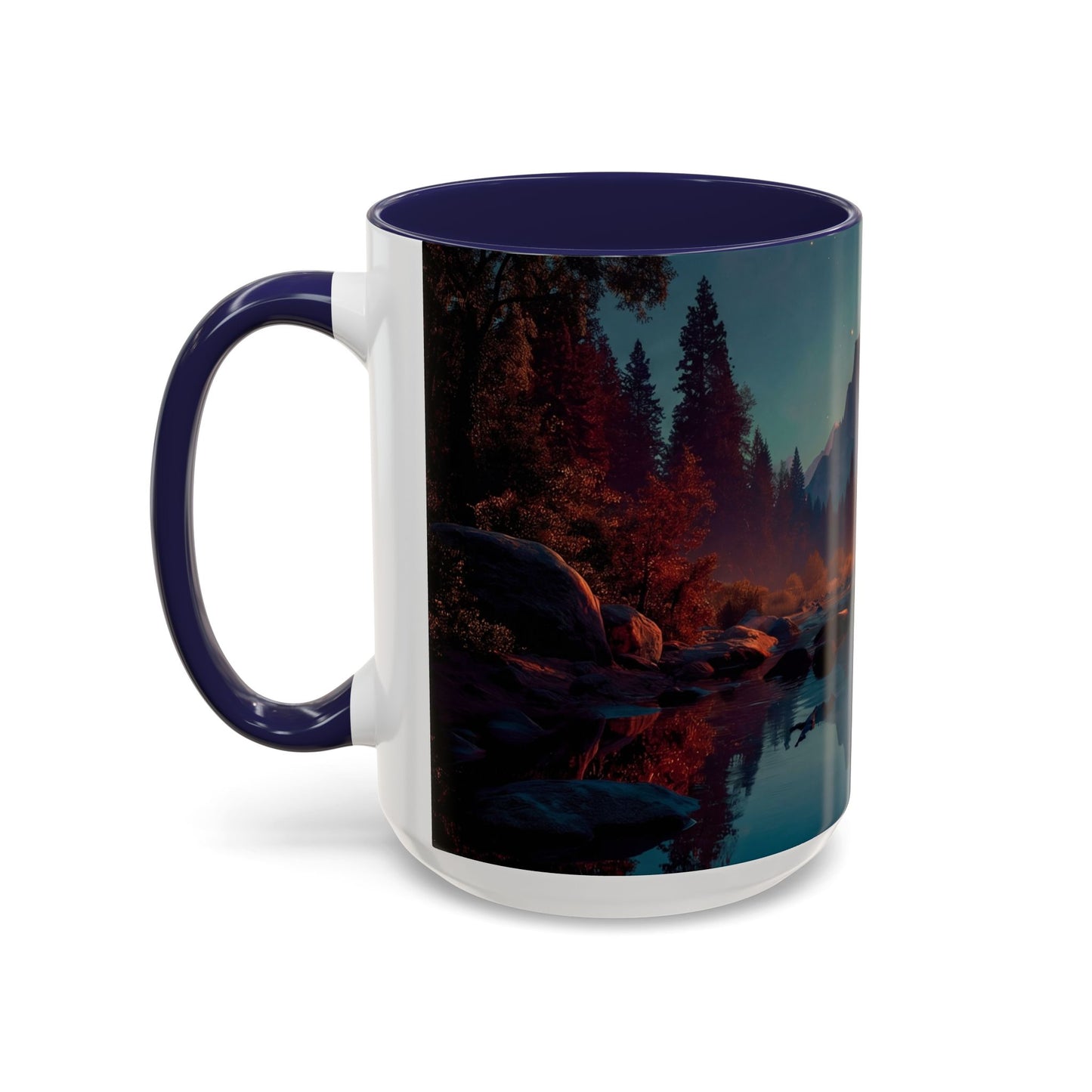 Celestial Reflections Accent Coffee Mug (11, 15oz) – Half Dome’s Starlit Mirror