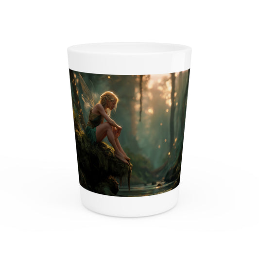 Forest Fairy Shot Glass – Mossy Bank Twilight Scene