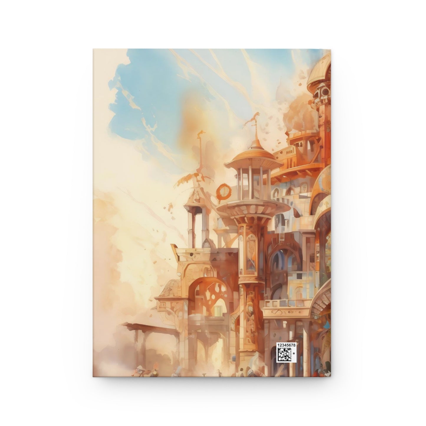 A ancient temple materializing in the heart of the Burning Man festival, its intricate architecture inspiring awe and wonder.  - Hardcover Journal Matte