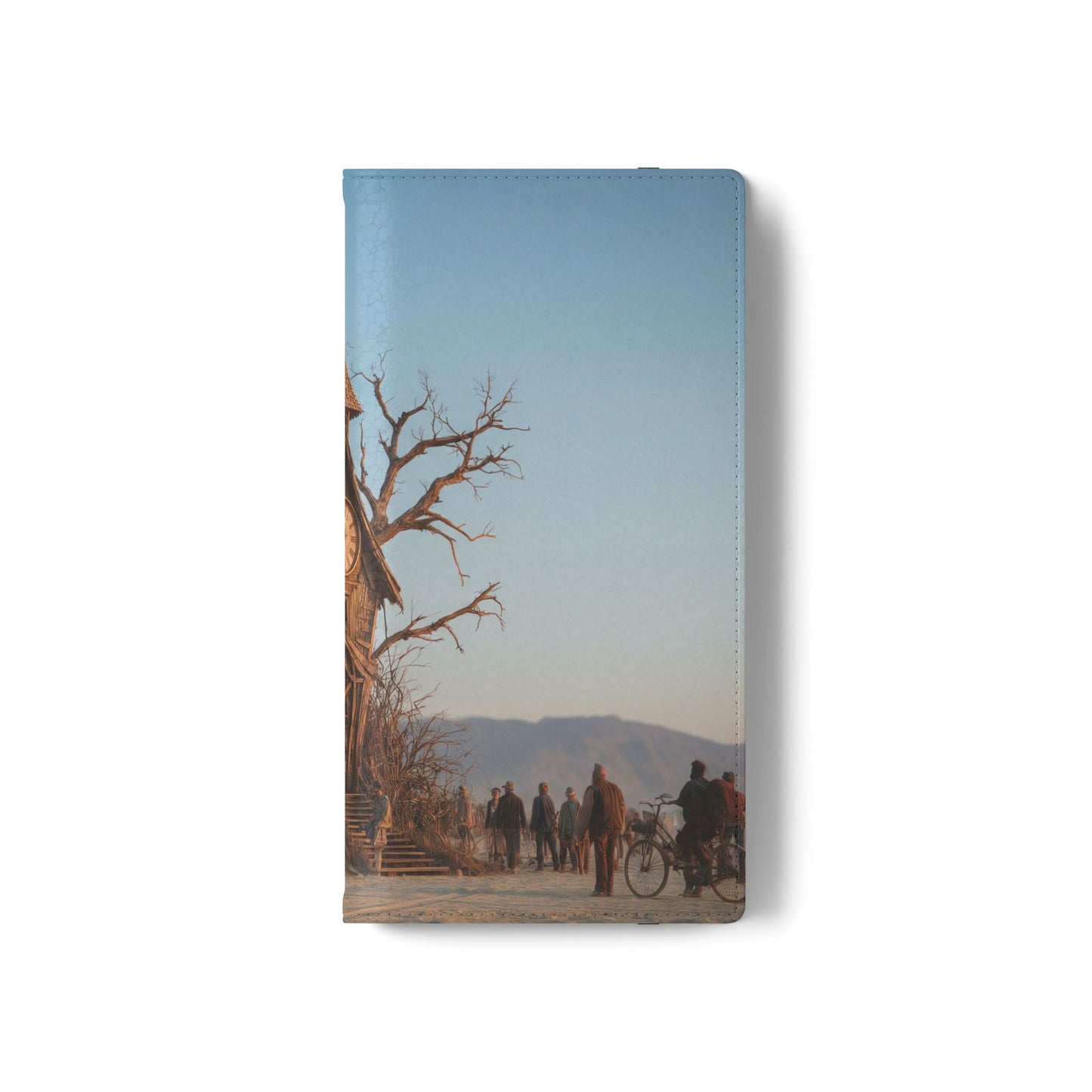 Clocktower Wanderers Flip Cases – Dusty Desert Sentinel Scene
