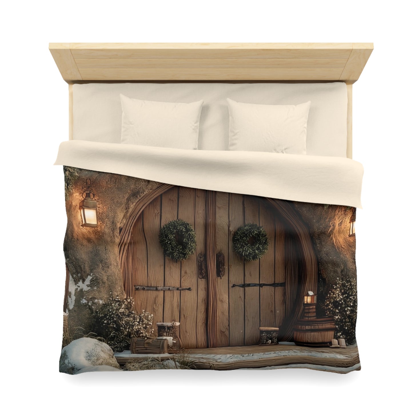 Winter’s Whisper Microfiber Duvet Cover – Cozy Treehouse Sanctuary