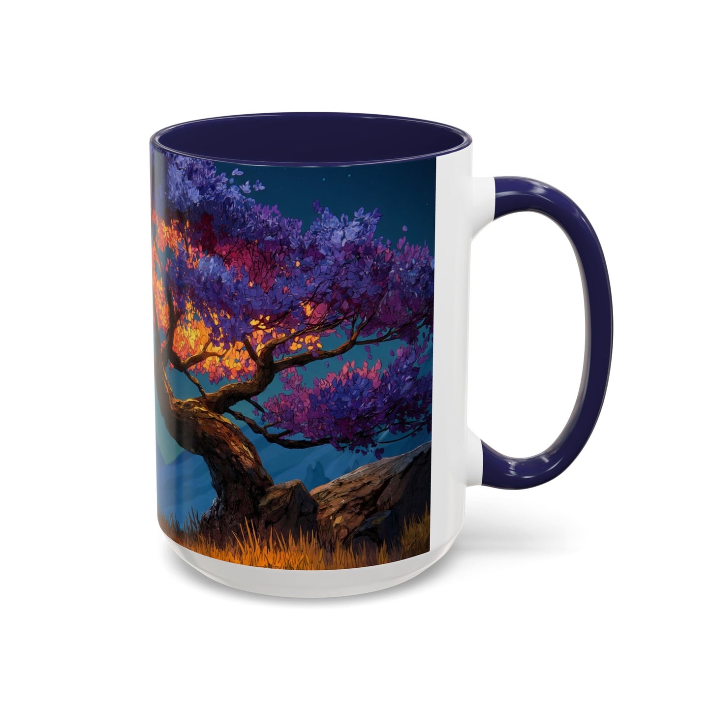 Celestial Tree Accent Coffee Mug (11, 15oz) – Twilight Bloom Dreamscape
