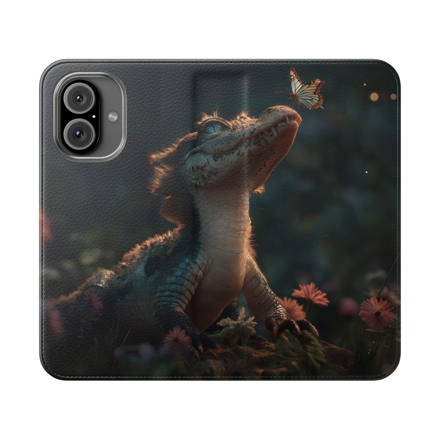 Crocodile Butterfly Flip Cases – Tender Guardian with Moth Companion
