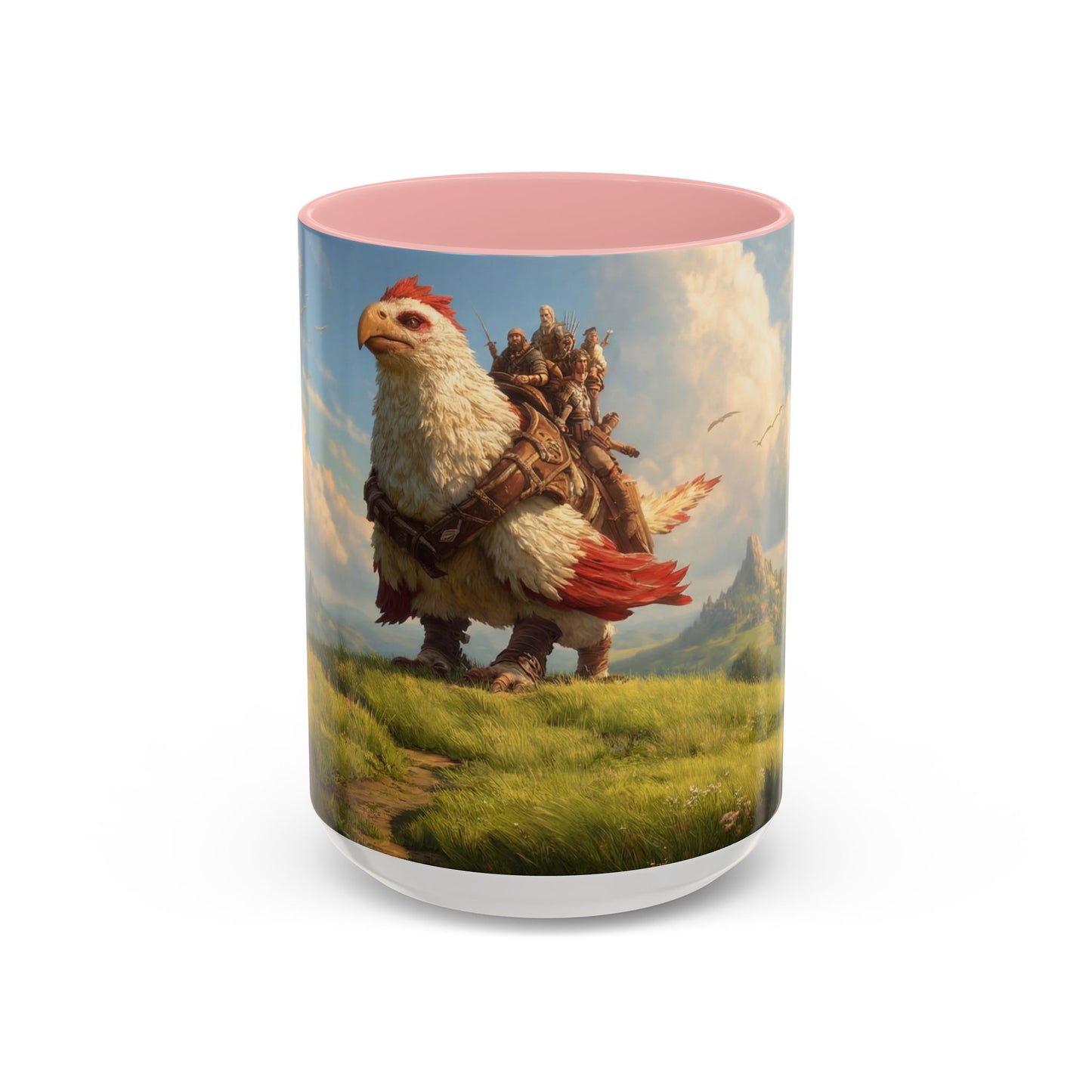 Great Aerie Pathfinder Mug – Dawn’s Flight Over Verdant Hills