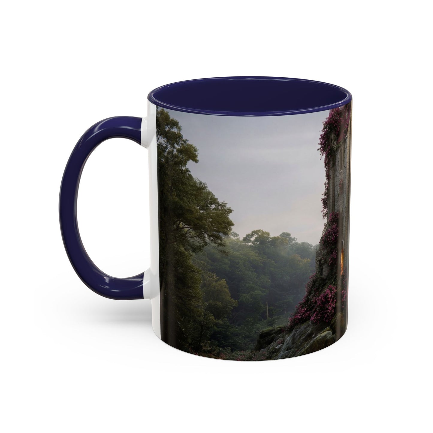 Rose-Clad Castle Accent Coffee Mug (11, 15oz) – Whispers of Twilight Blooms