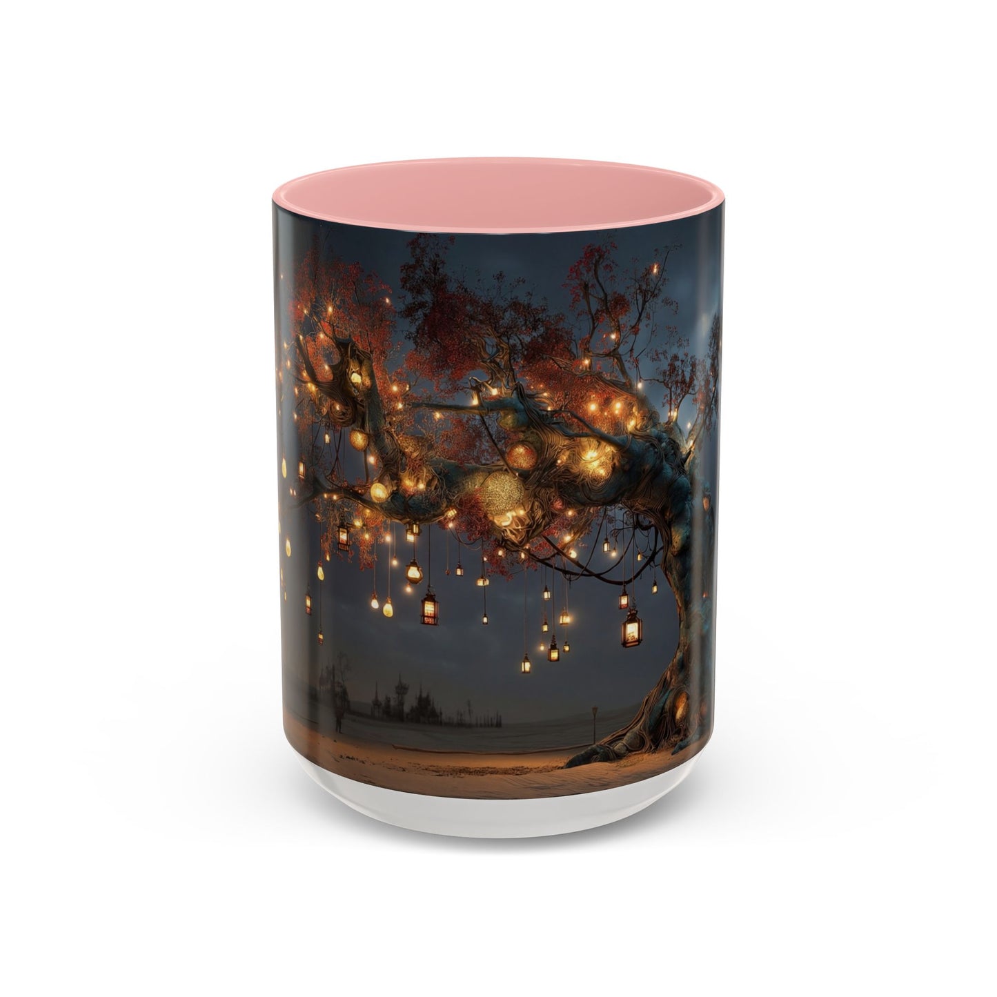 Lantern Tree Accent Coffee Mug (11, 15oz) – Amber Glowing Guardianship