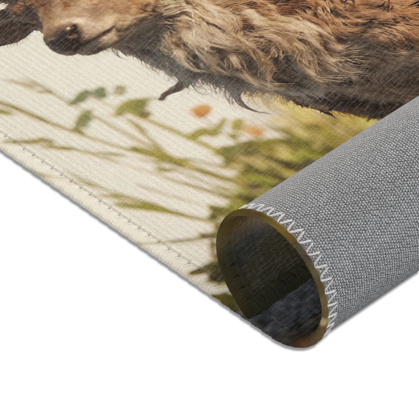 Young Wanderer on Stag Area Rug – Sunset Ridge Companion