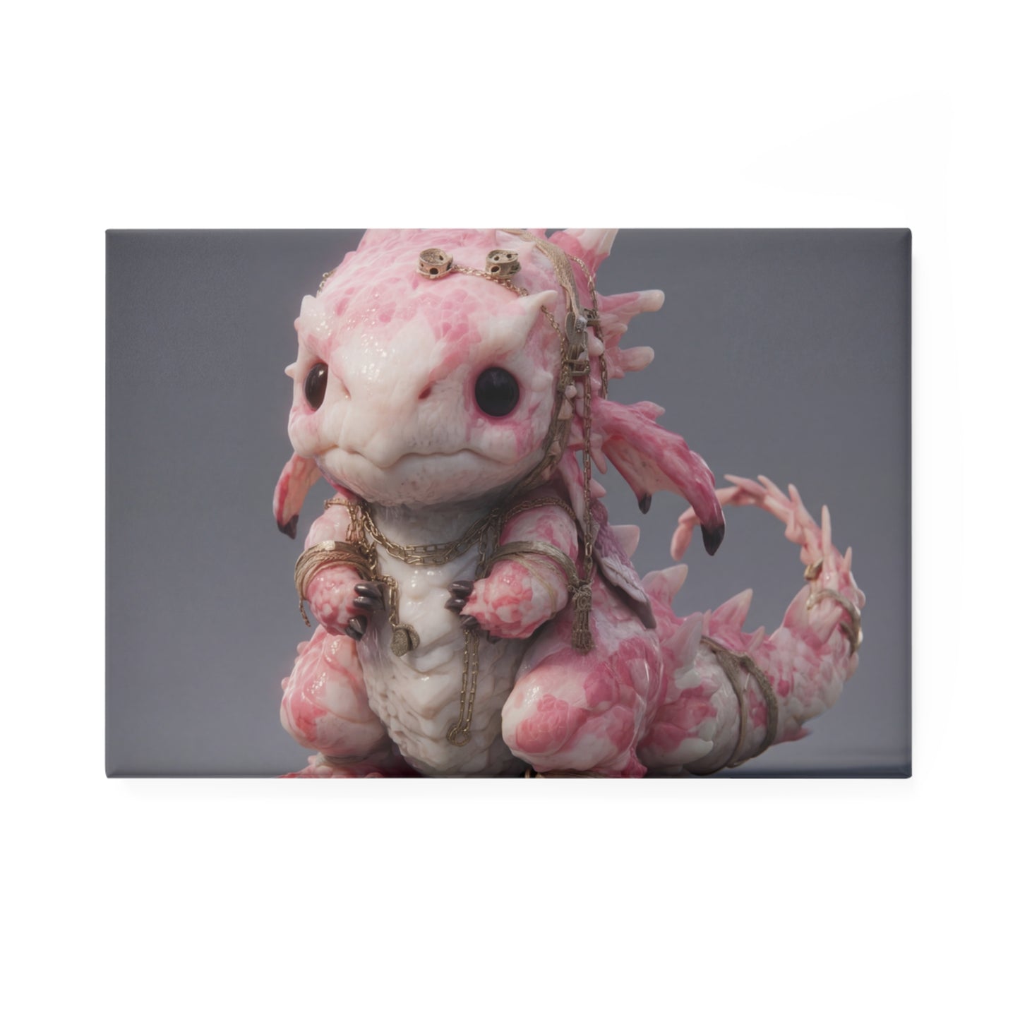 Pink Marbled Dragon Button Magnet, Rectangle (1 & 10 pcs) – Regal Chains and Soft Glow