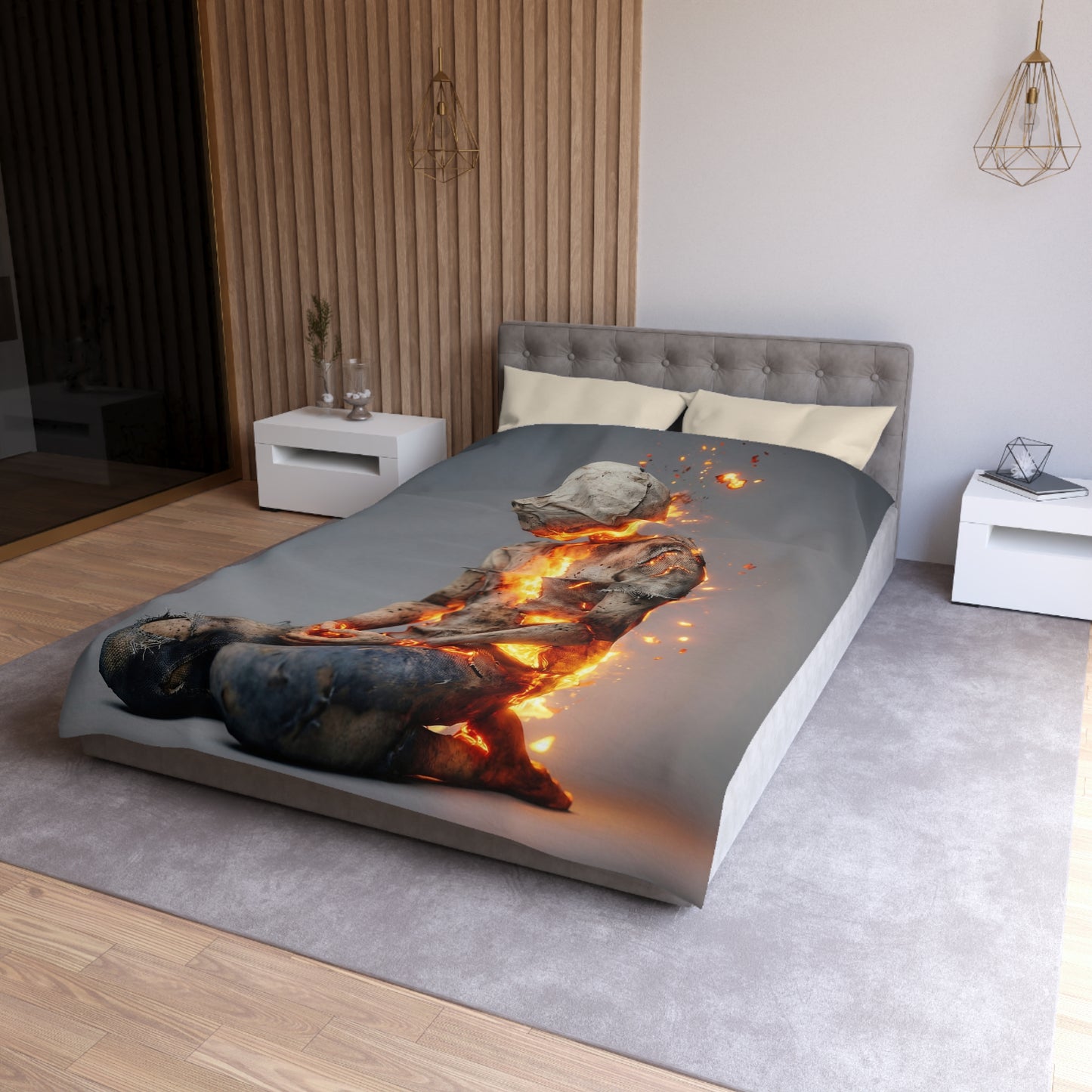 Fiery Awakening Microfiber Duvet Cover – Embers of Inner Transformation