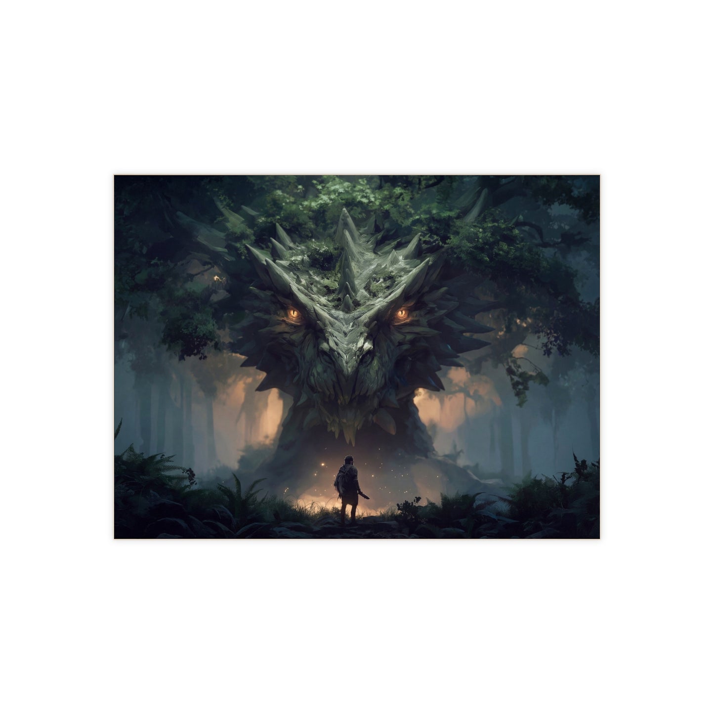 Forest Guardian Dragon Ceramic Photo Tile – Whispers of the Ancient Grove