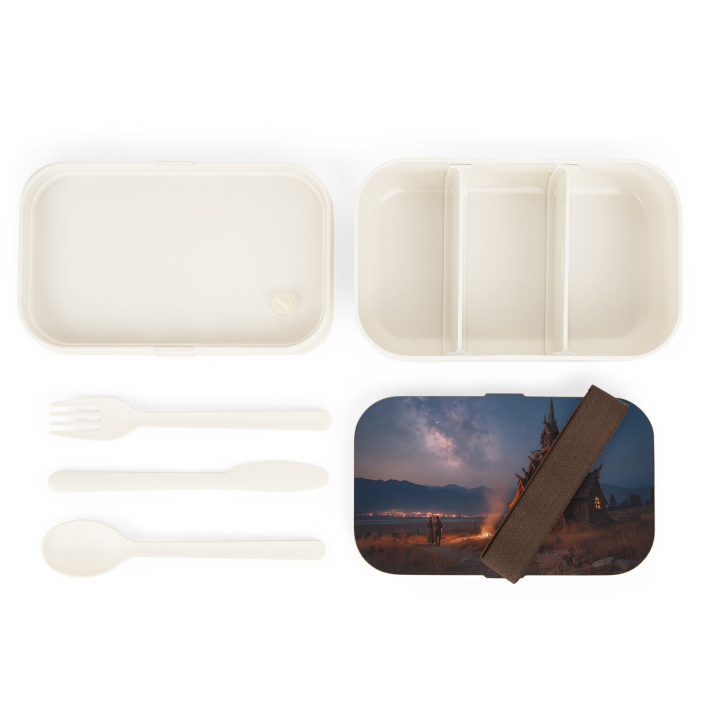 Starlit Chapel Bento Lunch Box – Whispers Beneath the Milky Way