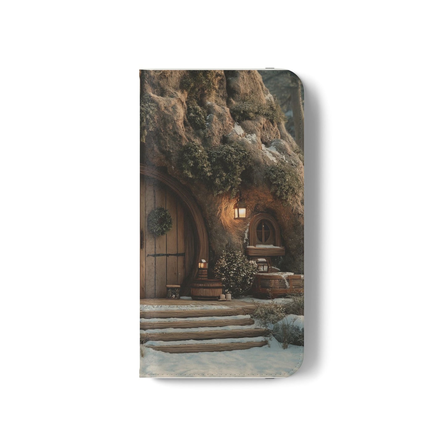 Hobbit Hole Flip Cases – Cozy Winter Doorway Scene