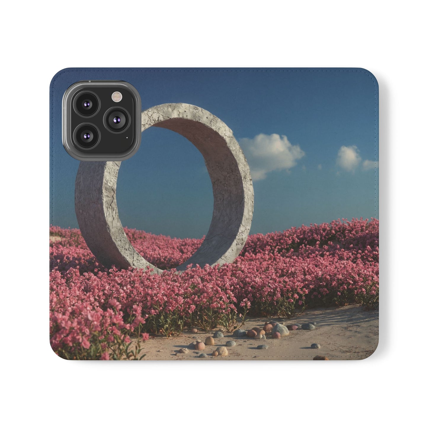 Stone Circle Flip Cases – Pink Flower Field Monument