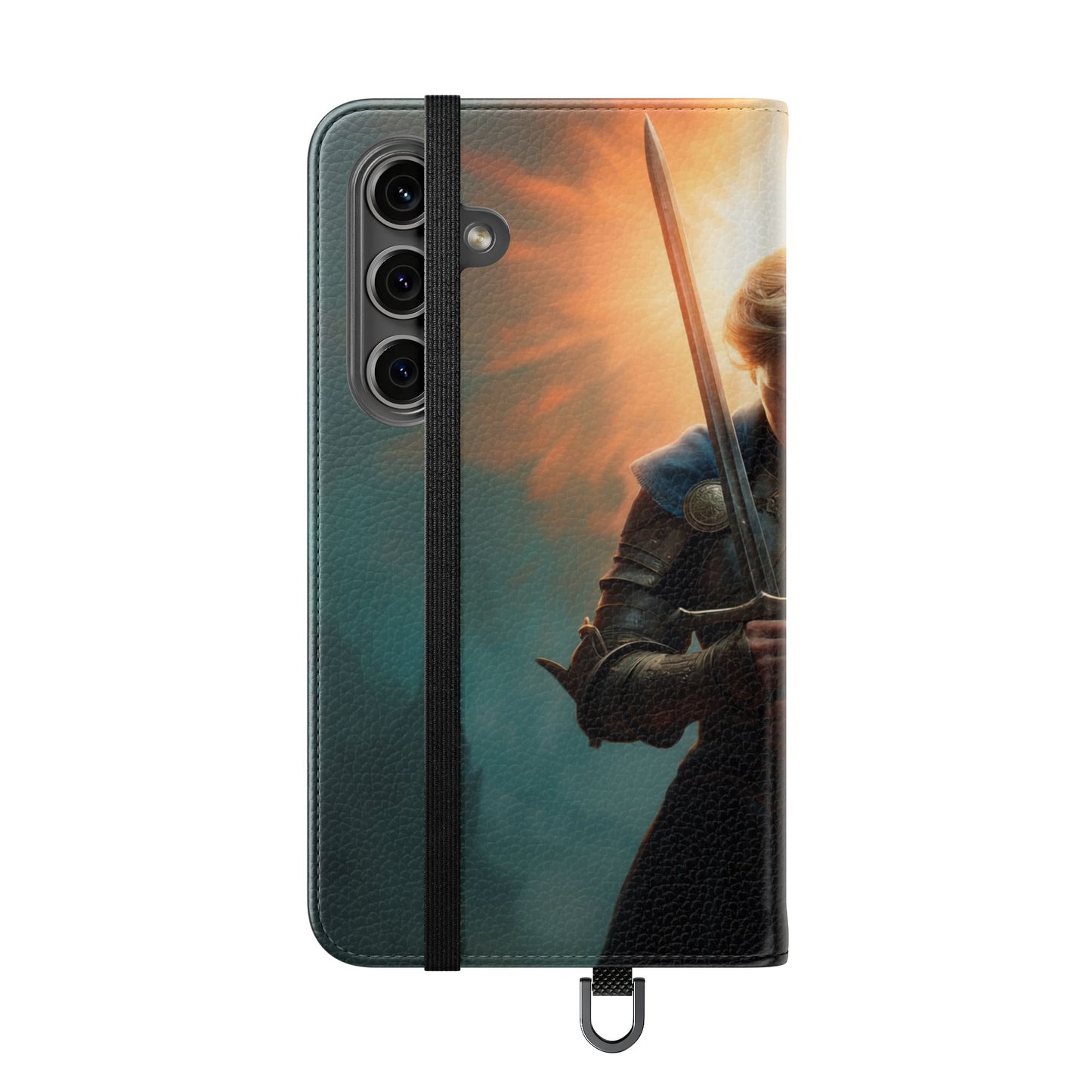 Dawn-Forged Knight Flip Cases – Radiant Armor Against Misty Skies