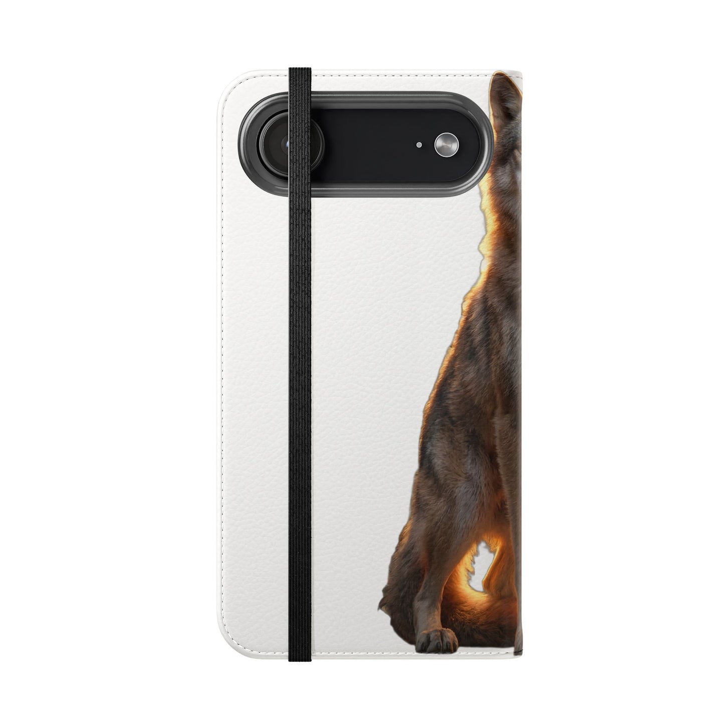 Sunlit Wolf Flip Cases – Golden Hour Sentinel Portrait
