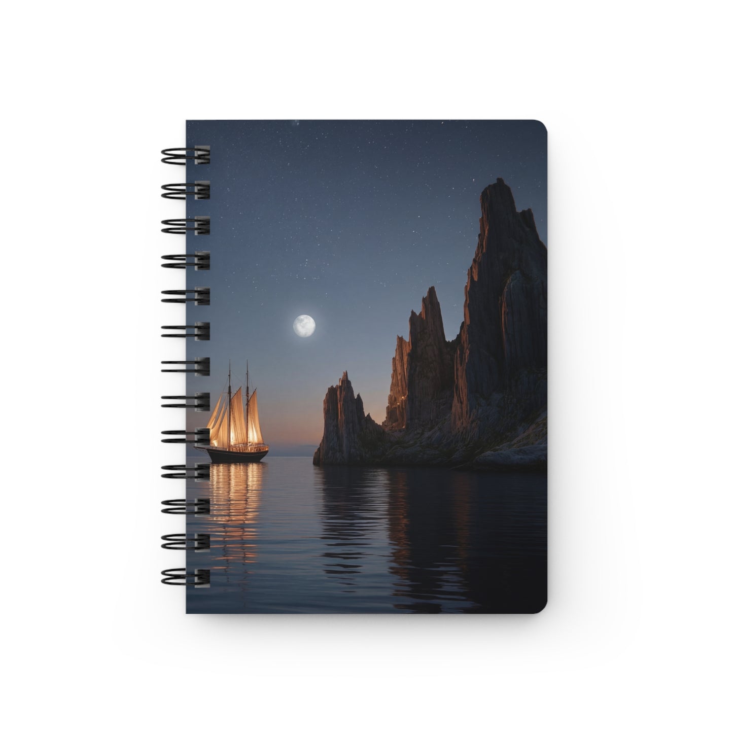 Moonlit Sailing Journal – Twin Ships Through Starlit Straits