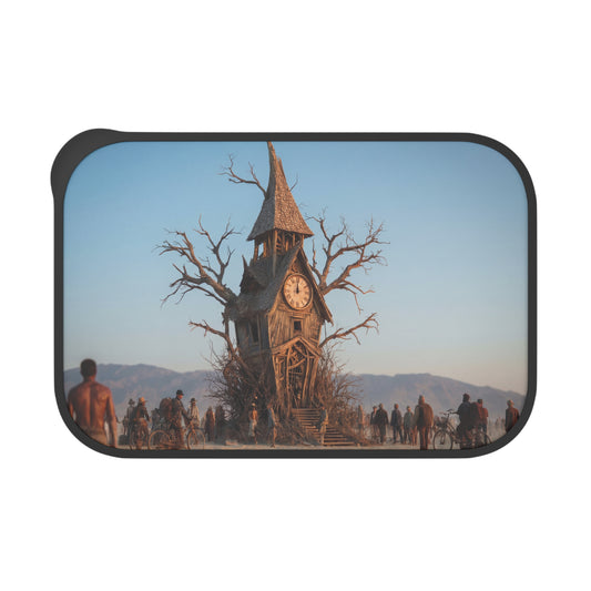 Clock Tower in the Wasteland PLA Bento Box with Band and Utensils – Sunset’s Last Chime