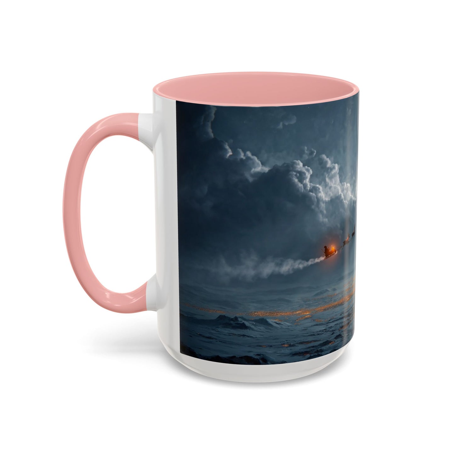Midnight Sleigh Ride Accent Coffee Mug (11, 15oz) – Warm Glow Over Winter Town