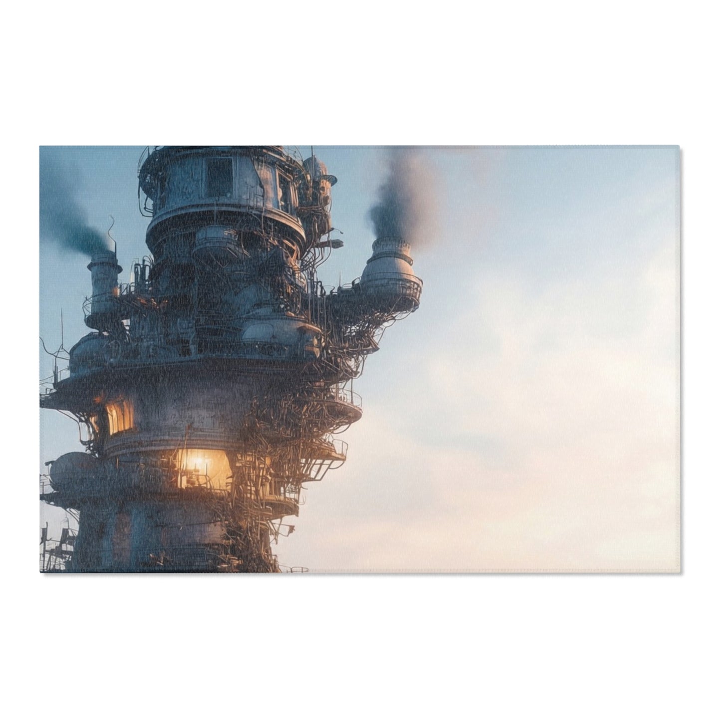 Skyward Spire Area Rugs – Dawn’s Industrial Cathedral