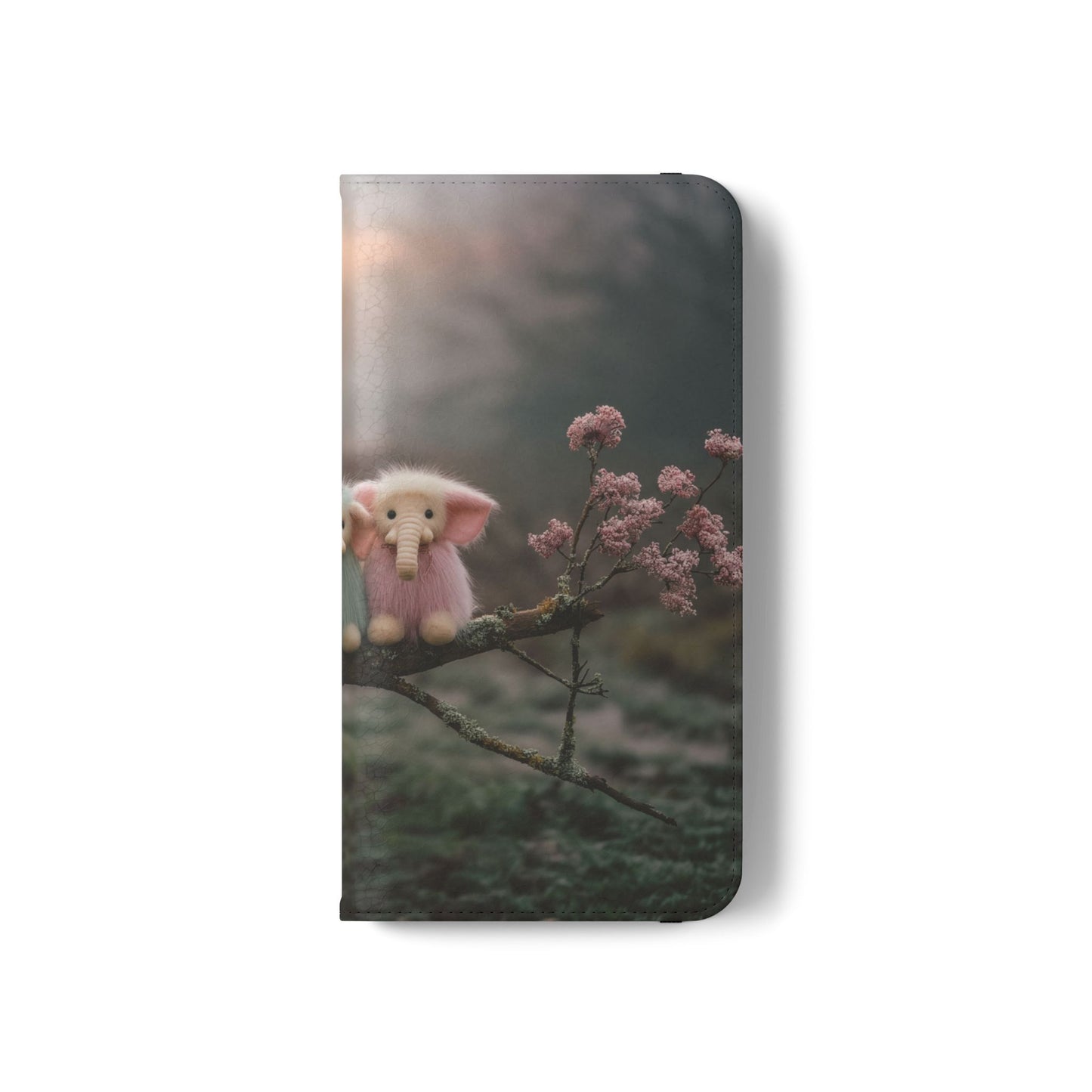 Mossy Branch Elephants Flip Cases – Pastel Fluff Guardians
