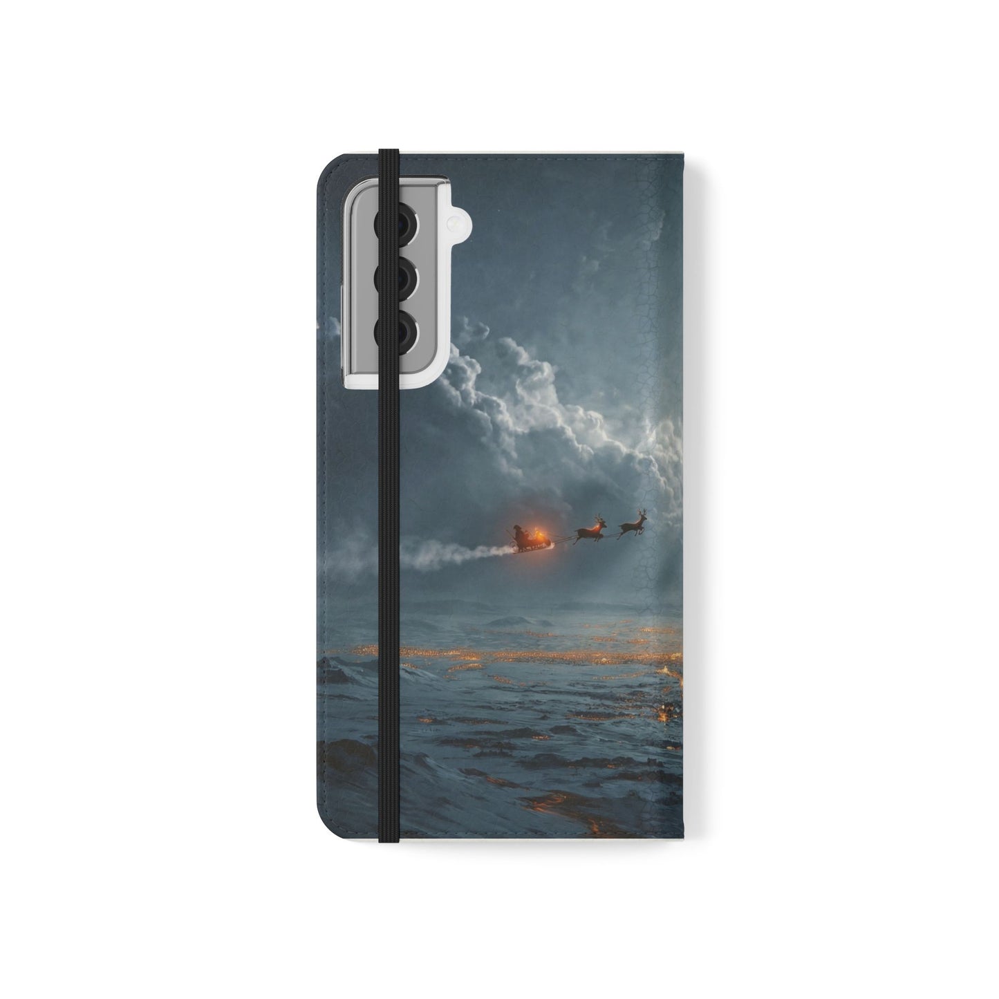 Moonlit Sleigh Flip Cases – Northern Lights Winter Journey