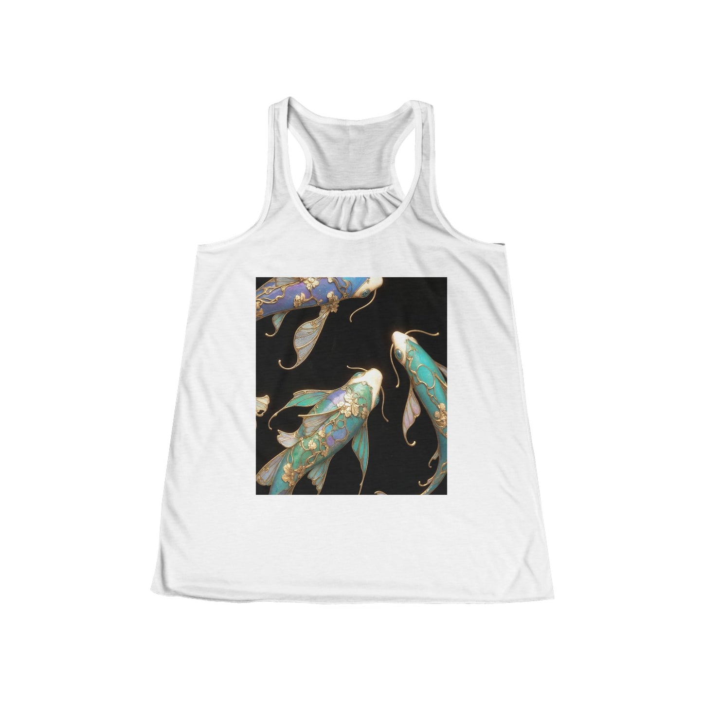 Golden Koi Racerback Tank – Iridescent Garden Guardian Print