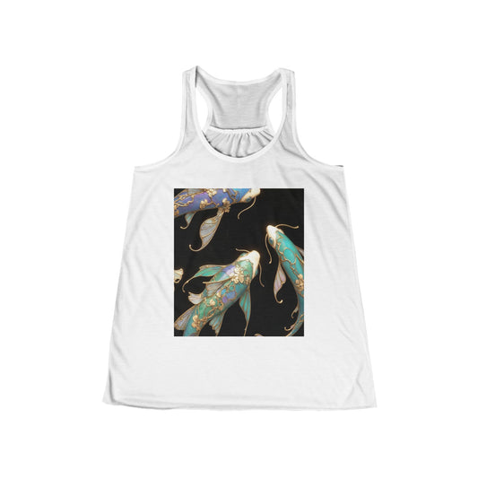 Golden Koi Racerback Tank – Iridescent Garden Guardian Print