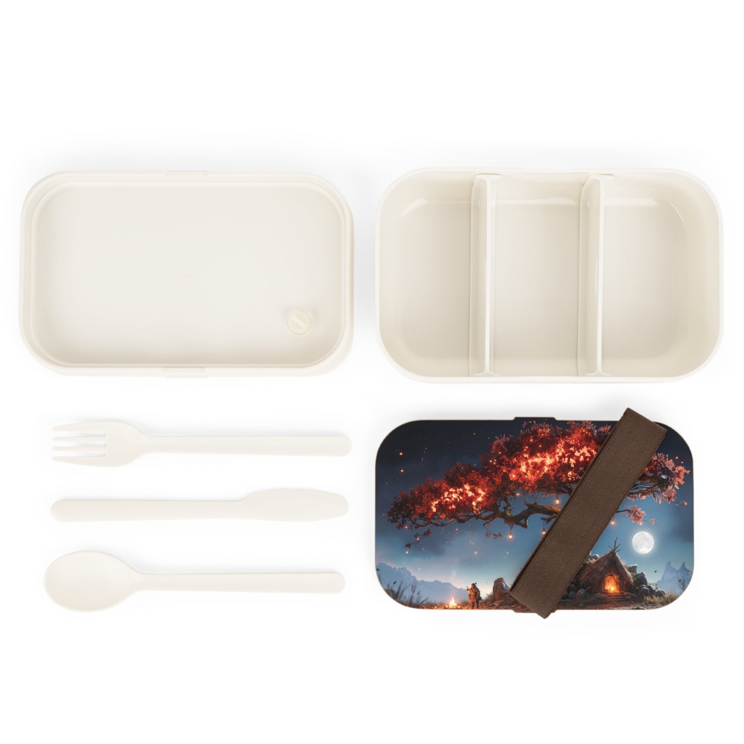 Whispering Flame Tree Bento Lunch Box – Campfire Dreams Under Crimson Canopy