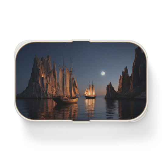 Starlit Sailors Bento Lunch Box – Moonlit Passage Between Cliffs