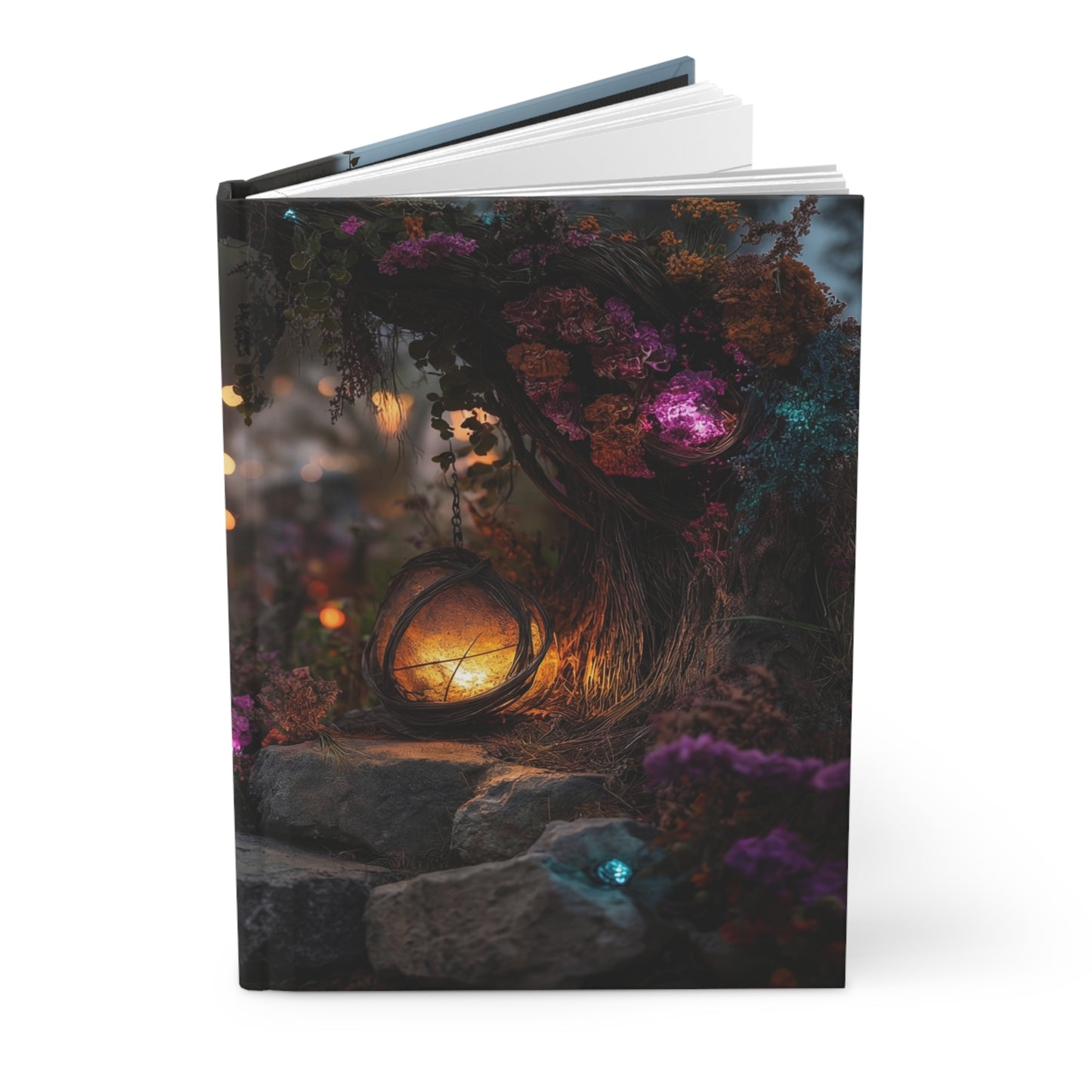 Whispering Grove Hardcover Journal Matte – Glowlit Path Through Enchanted Wilds