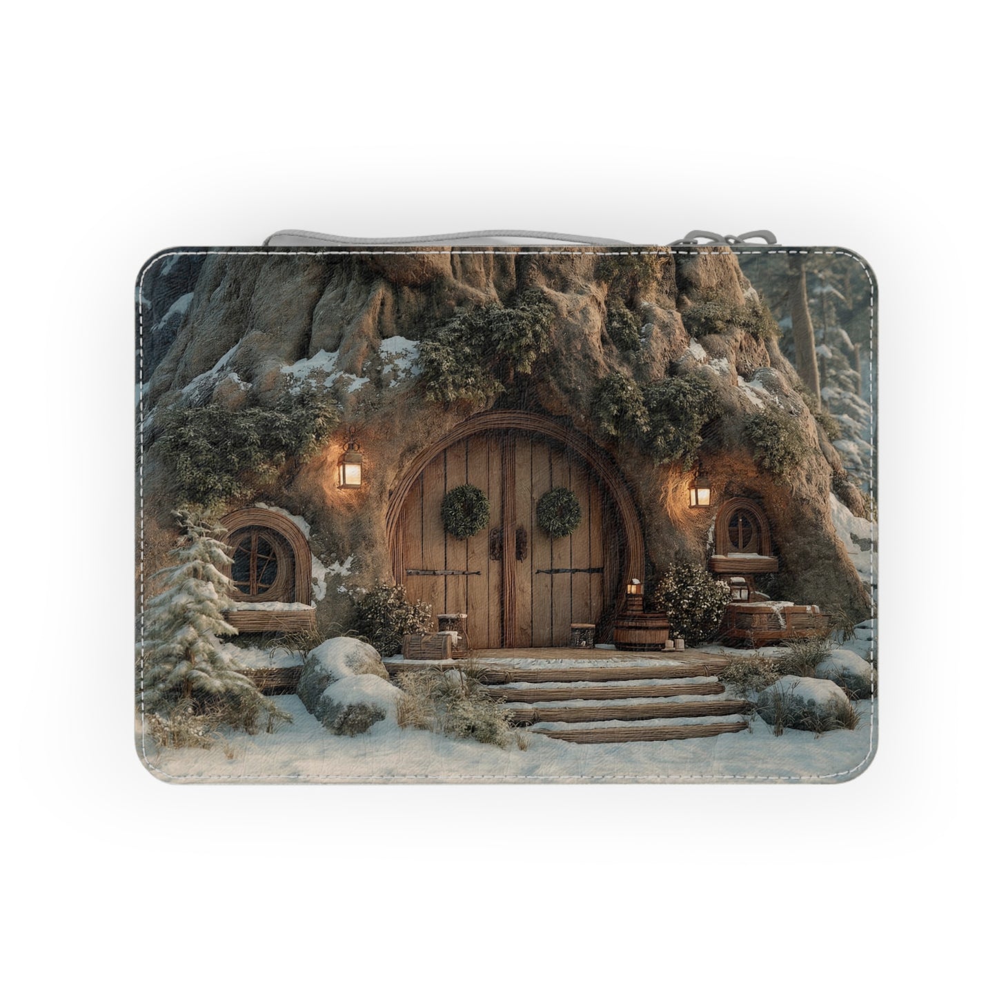 Winter Hollow Cottage Paper Lunch Bag – Snow-Kissed Hearth & Hearthstone