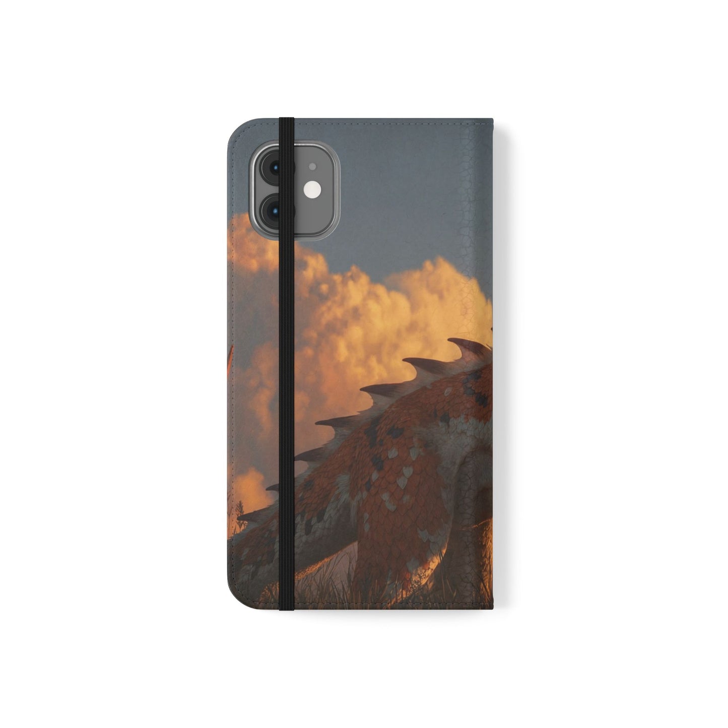Gilded Dragon Flip Cases – Amber Sunset Guardian