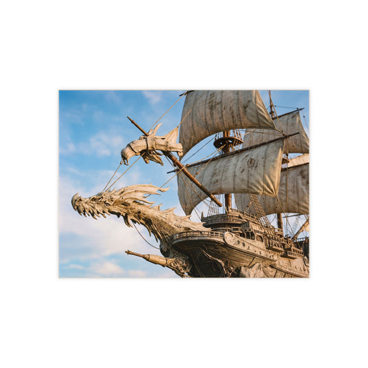 Dragonhead Galleon Ceramic Photo Tile – Sunlit Seascape Sovereign