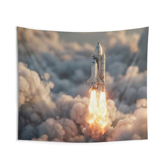 Space Shuttle Launch Indoor Wall Tapestries – Golden Dawn Ascension