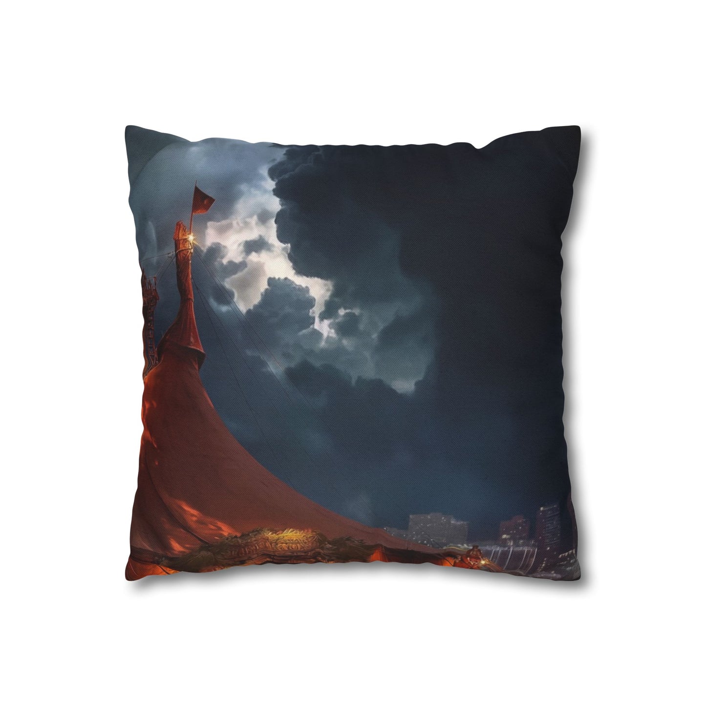 Crimson Carnival Tent Pillowcase – Whispers of the Midnight Ringmaster