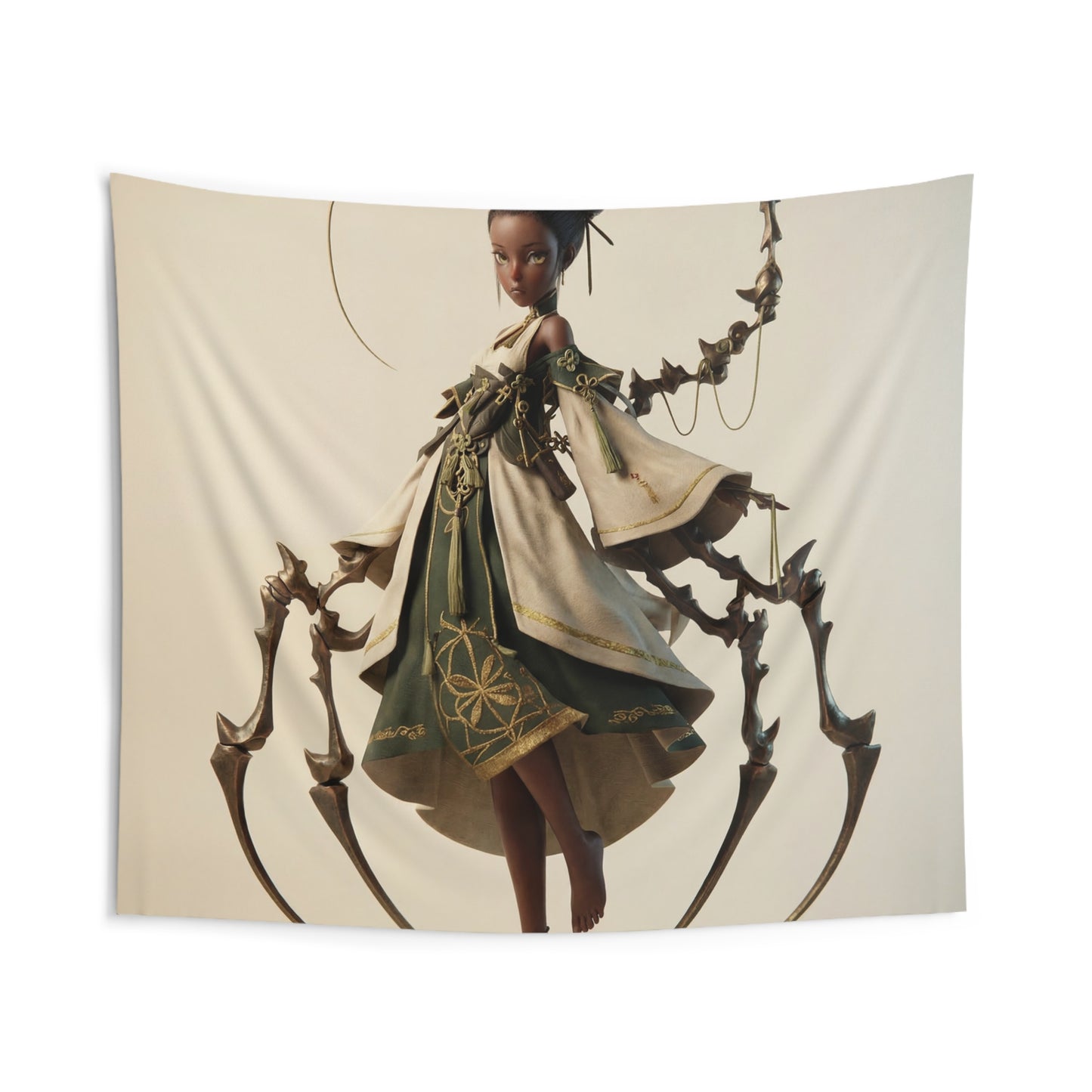 Celestial Weaver Indoor Wall Tapestries – Moonlit Silk and Bone Circle
