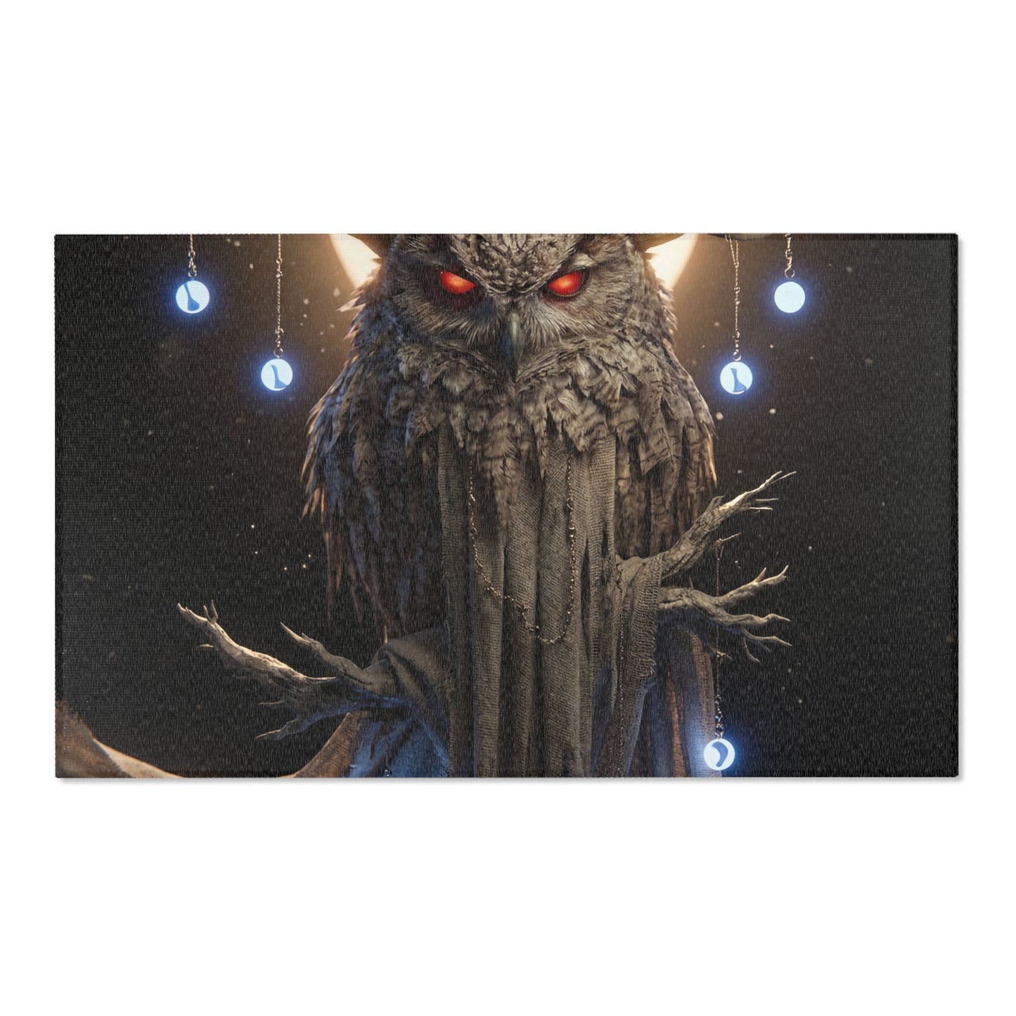 Moonlit Owl Sentinel Area Rug – Whispers of the Ancient Grove