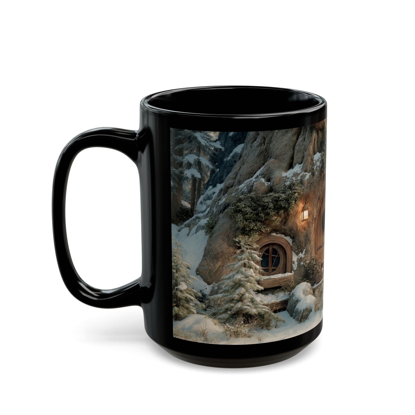 Winter Hollow Treehouse Mug – Snow-Gilded Forest Sanctuary